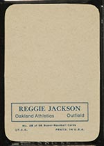 1969 Topps Supers #28 Reggie Jackson Oakland Athletics - Back