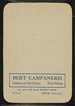 1969 Topps Supers #29 Bert Campaneris Oakland Athletics - Back