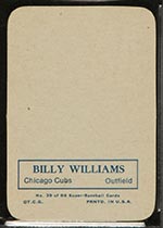 1969 Topps Supers #39 Billy Williams Chicago Cubs - Back