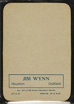 1969 Topps Supers #43 Jim Wynn Houston Astros - Back