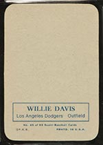 1969 Topps Supers #45 Willie Davis Los Angeles Dodgers - Back
