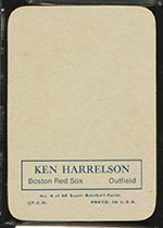 1969 Topps Supers #4 Ken Harrelson Boston Red Sox - Back