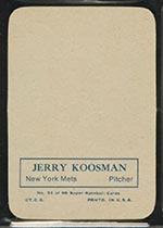 1969 Topps Supers #51 Jerry Koosman New York Mets - Back