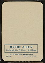 1969 Topps Supers #53 Dick Allen Philadelphia Phillies - Back
