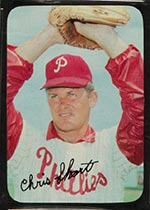 1969 Topps Supers #54 Chris Short Philadelphia Phillies - Front