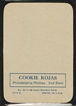 1969 Topps Supers #55 “Cookie” Rojas Philadelphia Phillies - Back